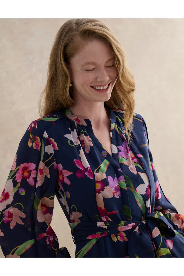 Pippa Floral Midi Dress, Alternate, color, Midnight Multi
