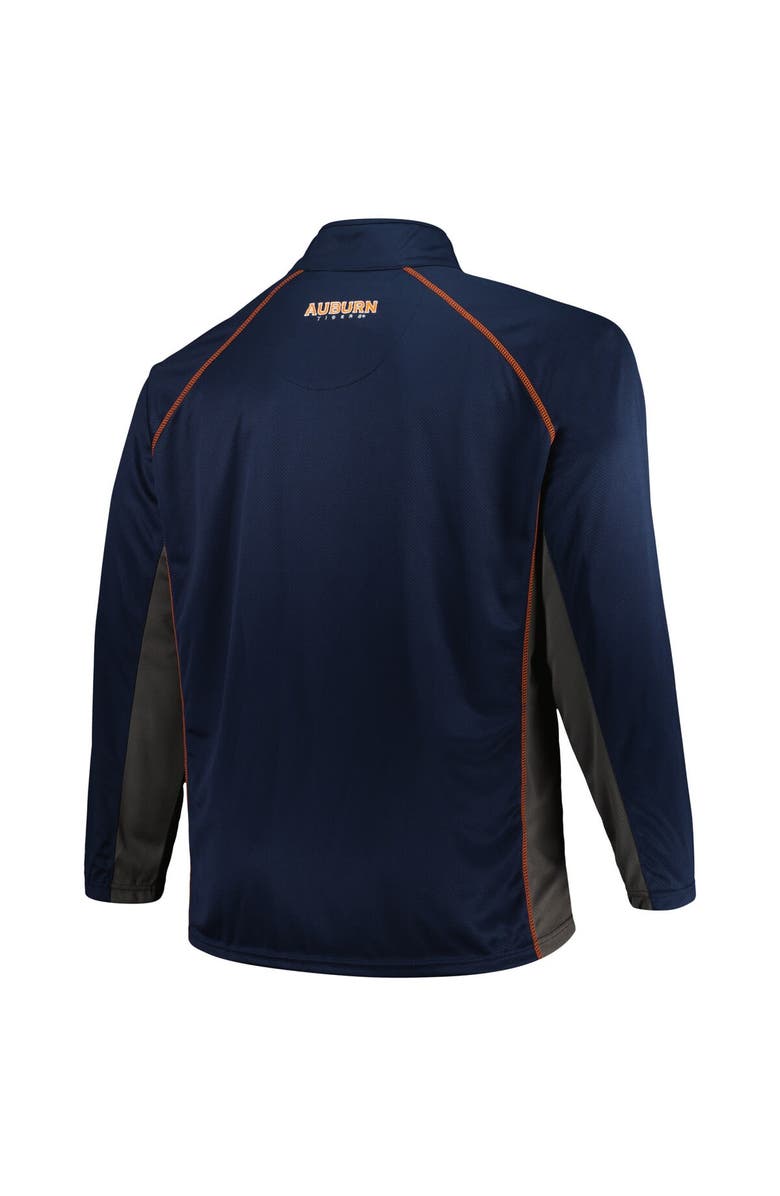 PROFILE Men's Profile Navy Auburn Tigers Big & Tall Quarter-Zip Raglan Jacket, Alternate, color, 