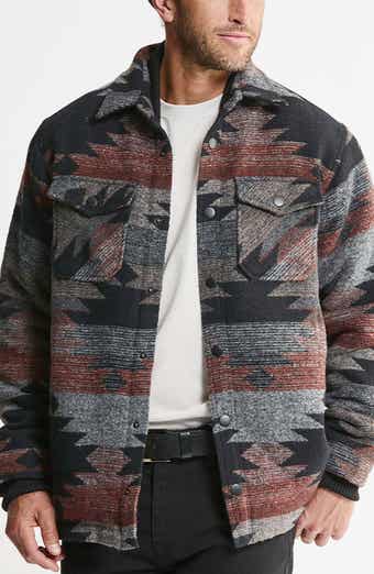 Wool Blend Faux Fur Lined Shirt Jacket