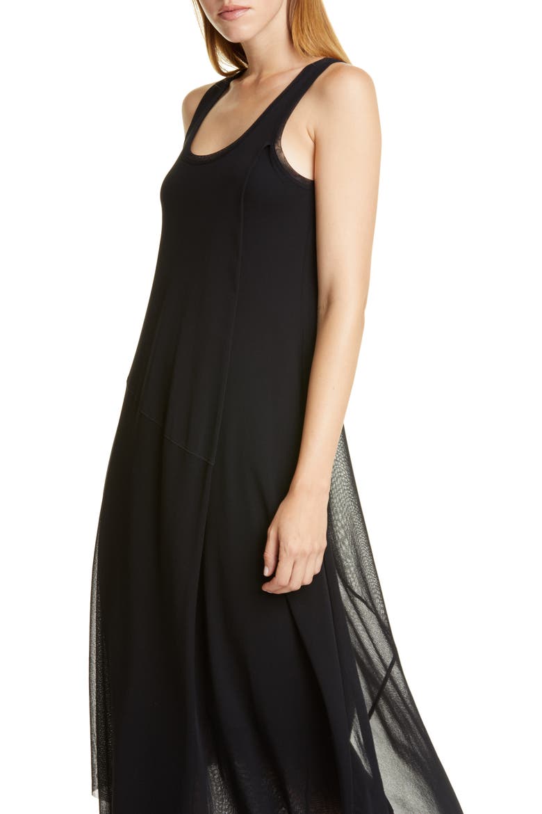 Asymmetrical Hem Tank Dress, Alternate, color, NERO