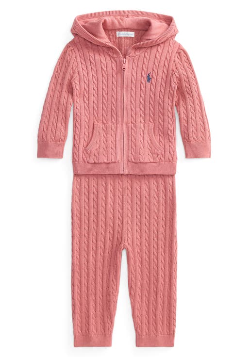 Kids' Cable Knit Cotton Hoodie and Pants Set