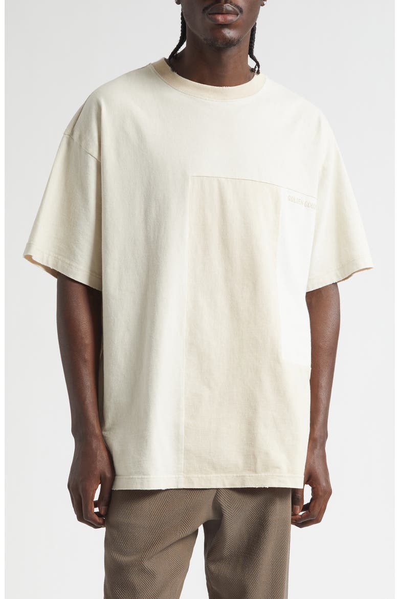 Journey Loose Fit Patchwork Logo T-Shirt, Main, color, HERITAGE WHITE SHADES