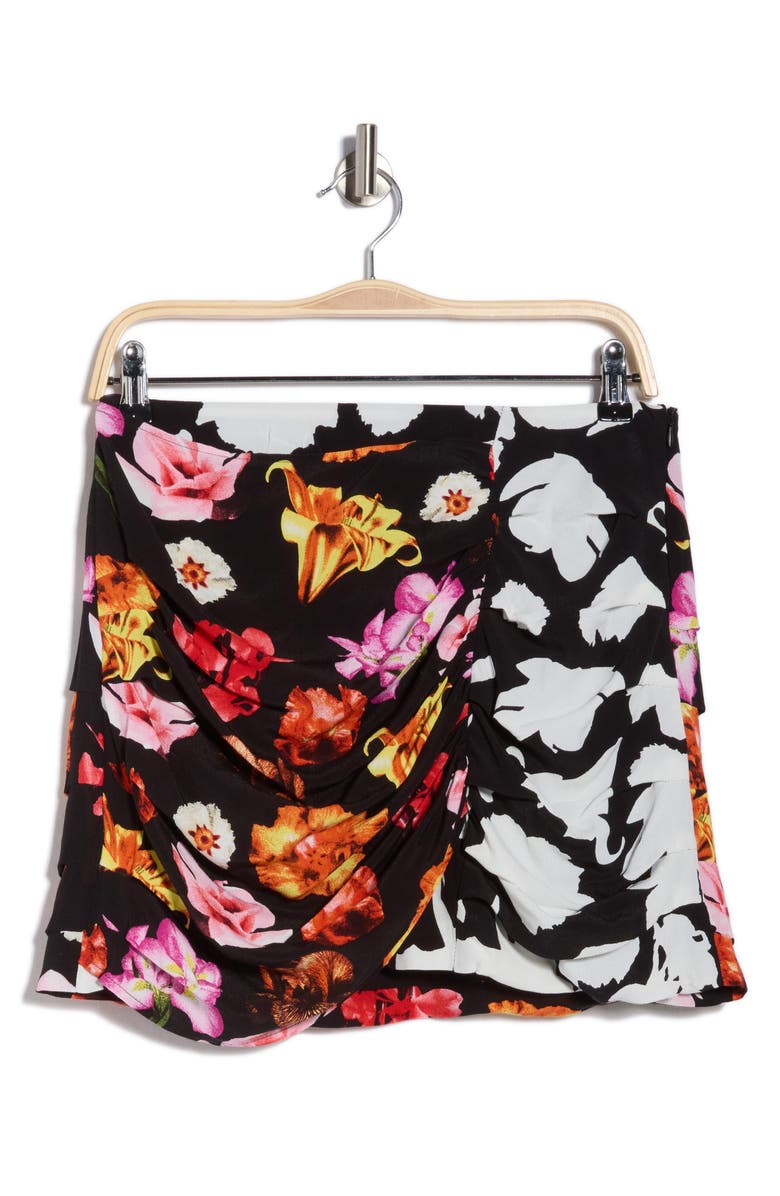 Desigual Ruched Woven Miniskirt, Alternate, color, Black