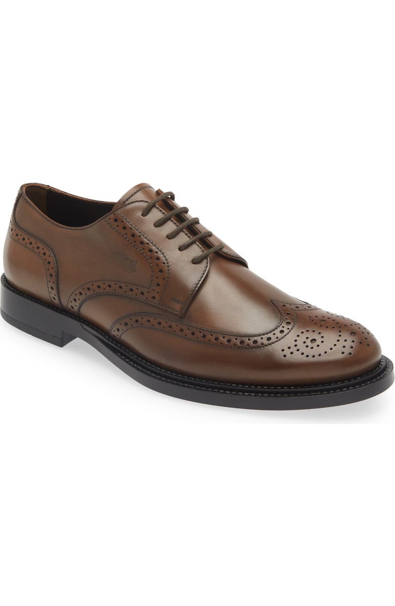 Tod's Brogued Wingtip Derby, Main, color,