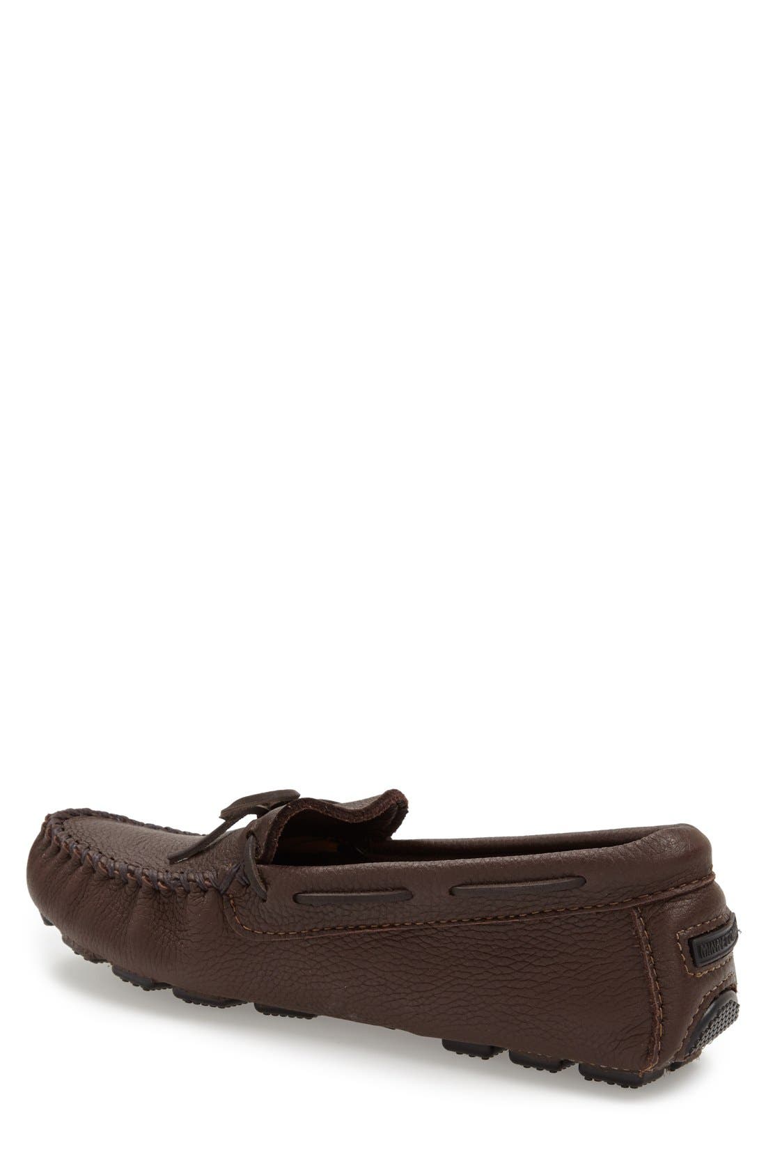 Moosehide Driving Shoe, Alternate, color, CHOCOLATE