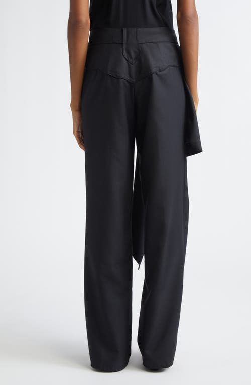 Johanna Ortiz Cascade Ruffle Wool Tea Pants In Black