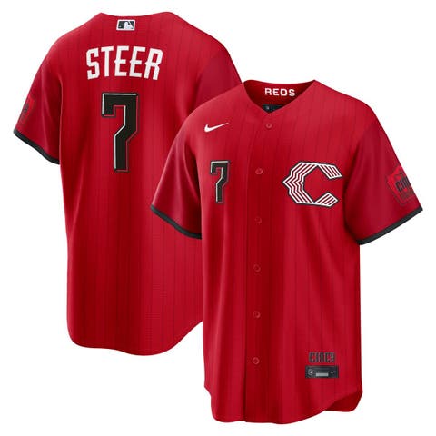 Men's Nike Spencer Steer Red Cincinnati Reds 2026 City Connect Stadium Jersey