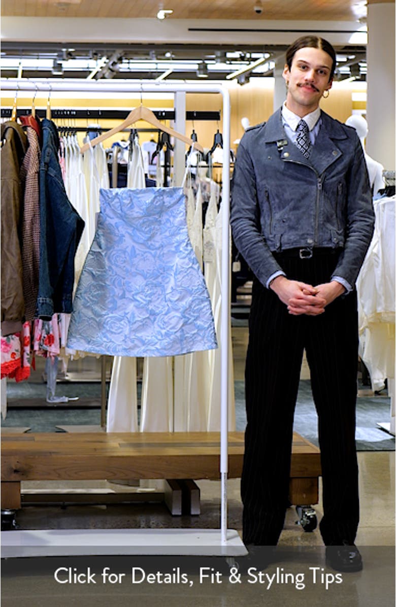 Cross Your Heart Brocade Strapless Party Dress, sales video thumbnail