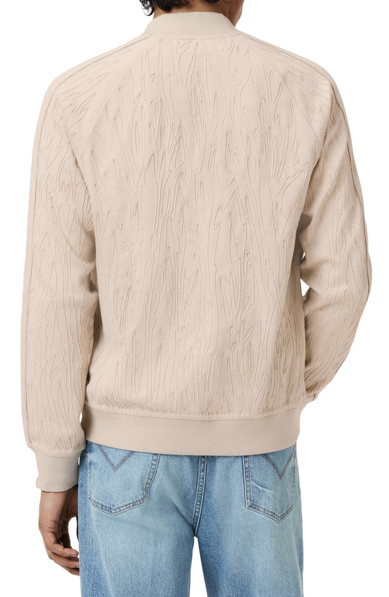 John Varvatos Evie Tonal Embroidered Bomber Jacket, Alternate, color, Sand