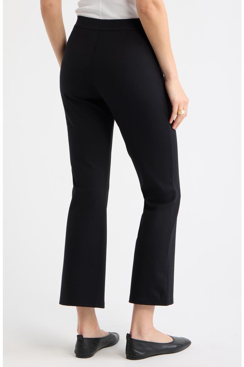 High Waist Ponte Ankle Kick Flare Pants, Alternate, color, BLACK