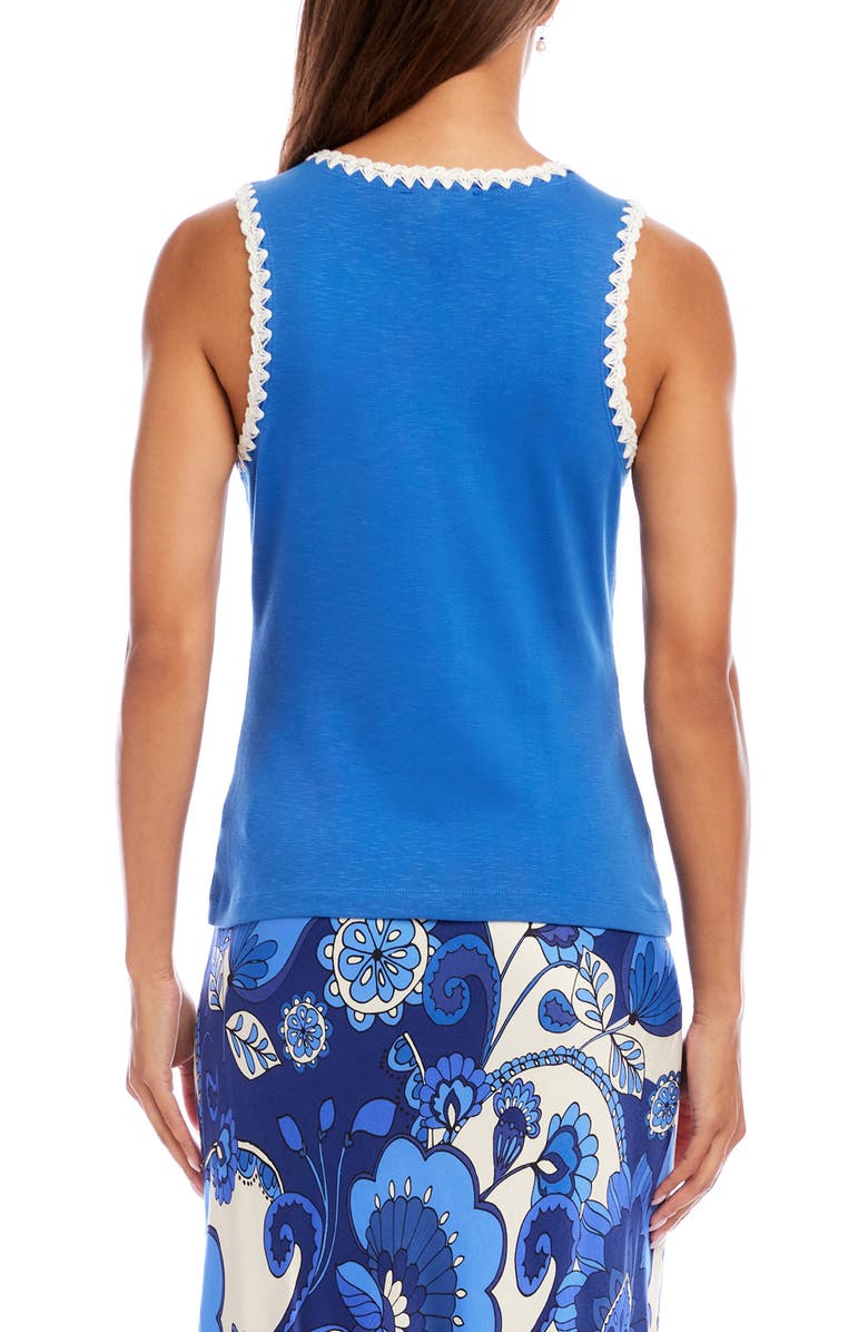 Karen Kane Edge Stitch Tank, Alternate, color, Blue