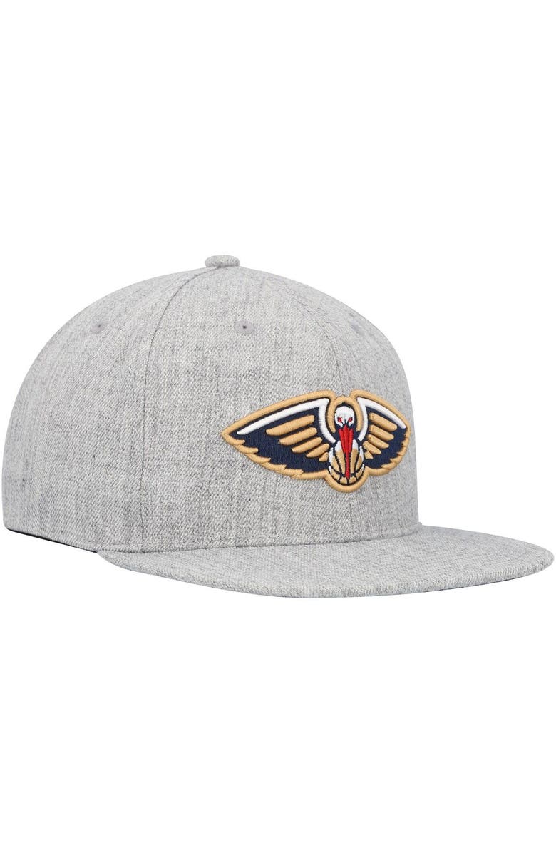 Mitchell & Ness Men's Mitchell & Ness Heather Gray New Orleans Pelicans Hardwood Classics 2.0 Snapback Hat, Alternate, color, 