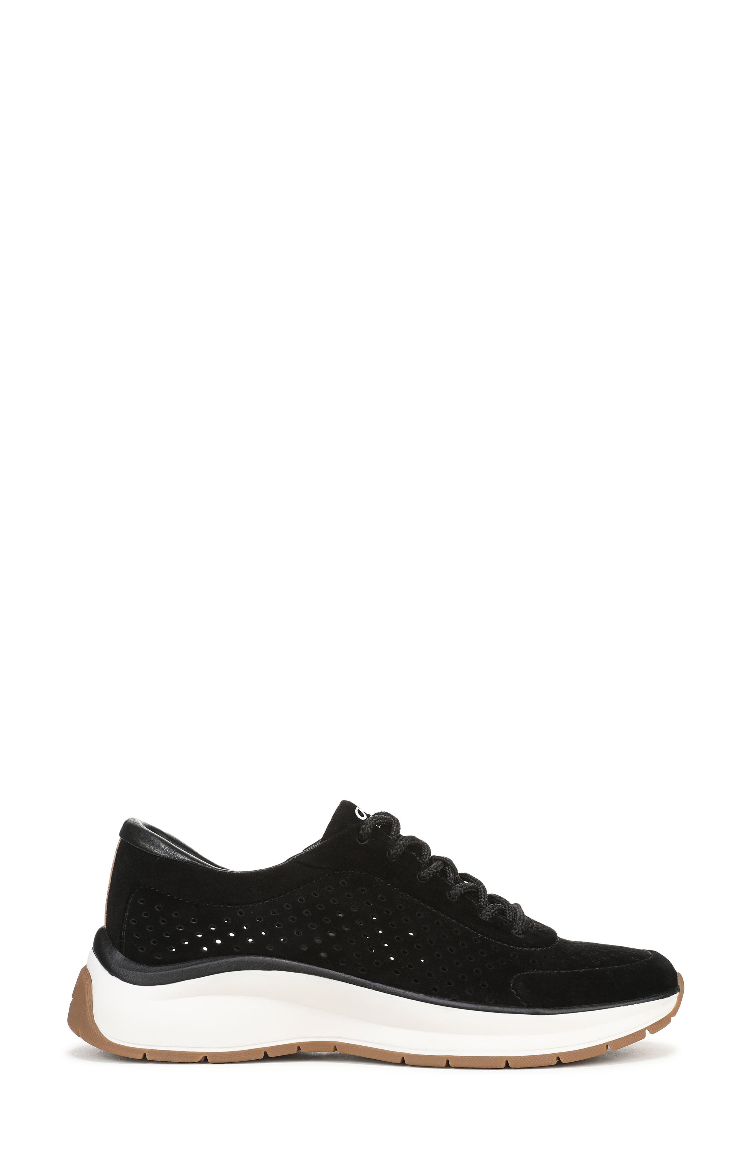 Naturalizer Perforated Sneaker, Alternate, color, Black