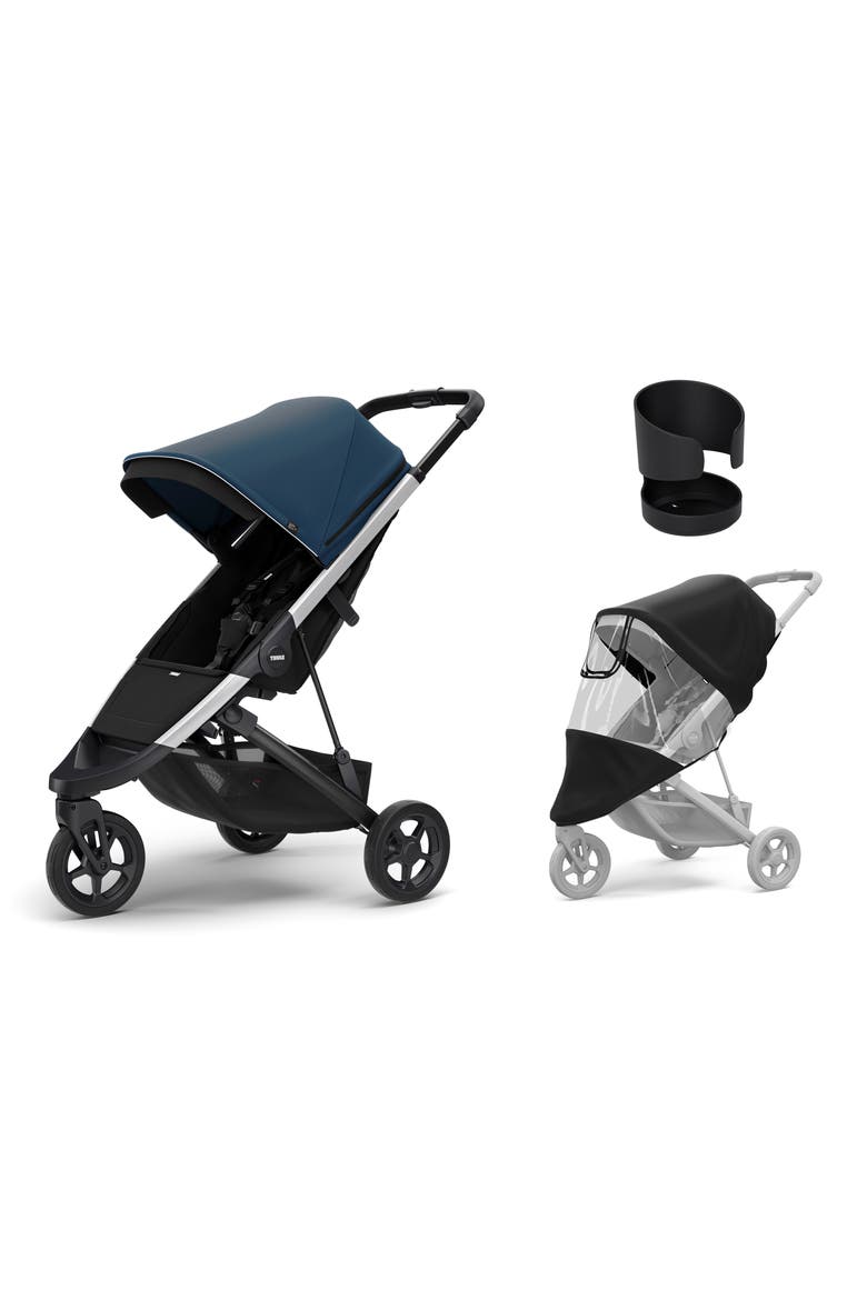 Spring Stroller & Essentials Accessory Bundle, Main, color, MAJOLICA BLUE