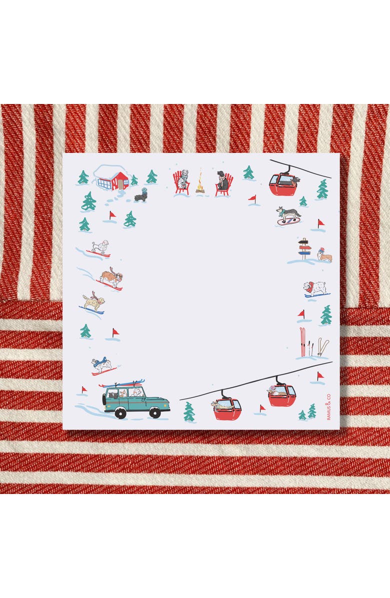 Ramus & Co Ski Dogs Notepad 6" x 6" Square Notepad, Alternate, color, Multi-Pack