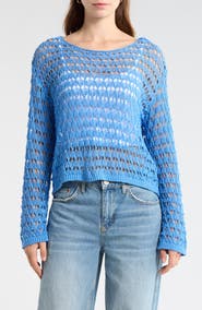 PacSun Willa Cotton Blend Open Stitch Sweater