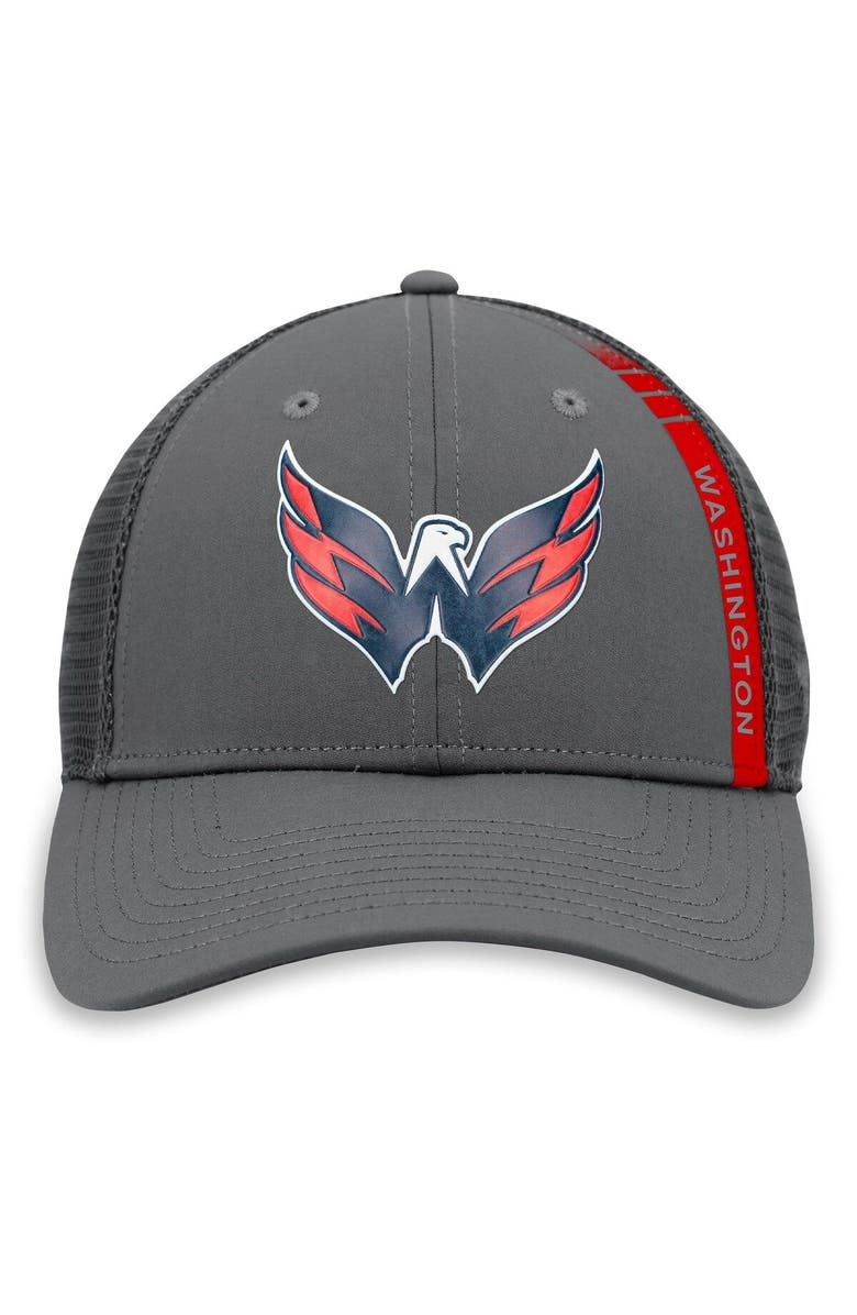 FANATICS Men's Fanatics Branded Charcoal Washington Capitals Authentic Pro Home Ice Trucker Adjustable Hat, Alternate, color, 