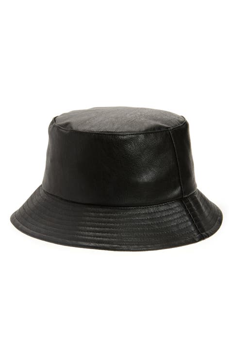 Faux Leather Bucket Hat