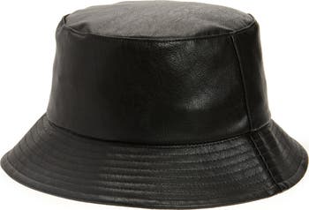 Faux Leather Bucket Hat