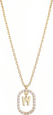 Adornia Floating Letter Initial Cubic Zirconia Pendant Necklace