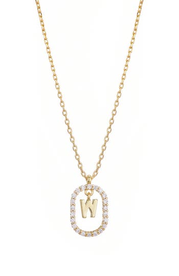 Adornia Floating Letter Initial Cubic Zirconia Pendant Necklace