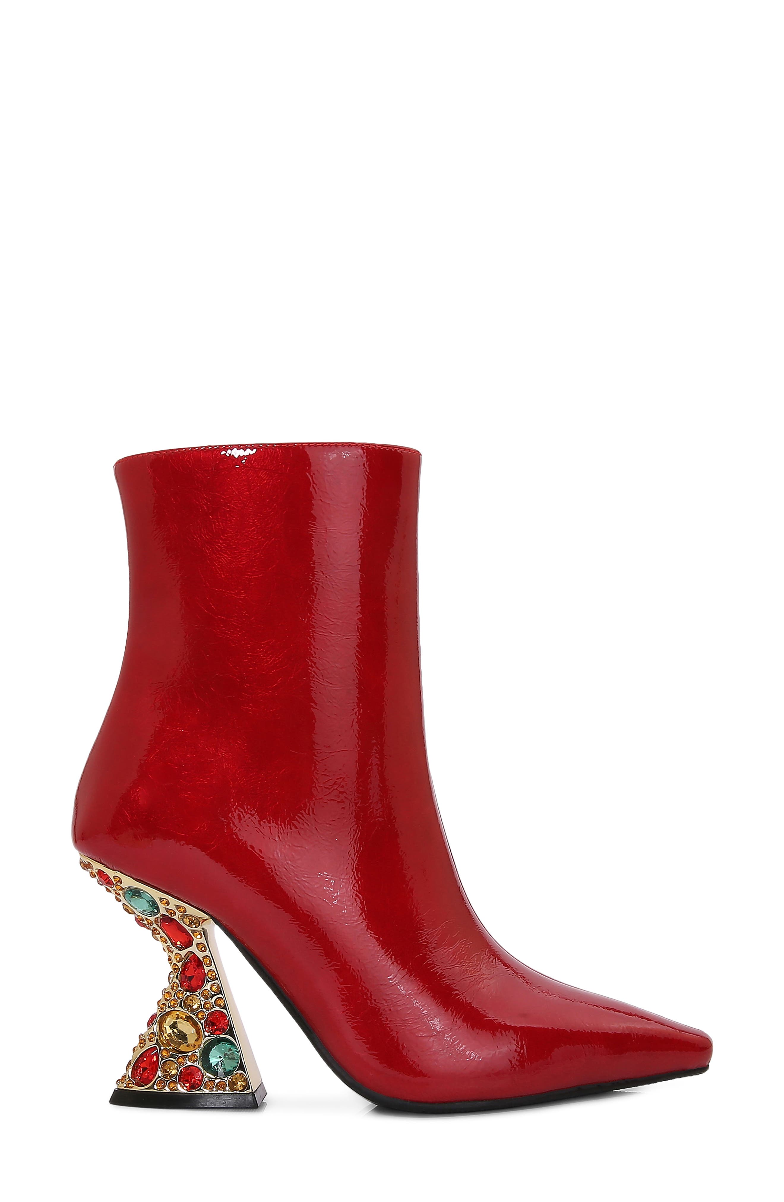 Smash Pointed Toe Bootie, Alternate, color, RED