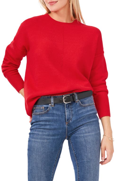 Vince Camuto Exposed Seam Crewneck Sweater In Red