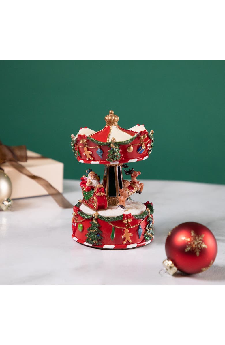 Northlight Santa with Sleigh and Reindeer Animated Musical Christmas Carousel - 6.5", Alternate, color, 