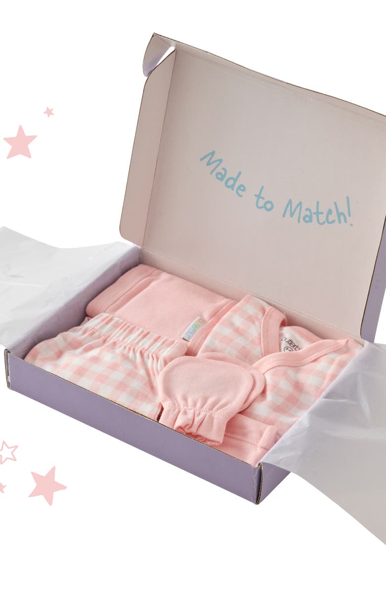 BUTTERBLU Check Me Out 6-Piece Baby Gift Set, Alternate, color, Pink Check