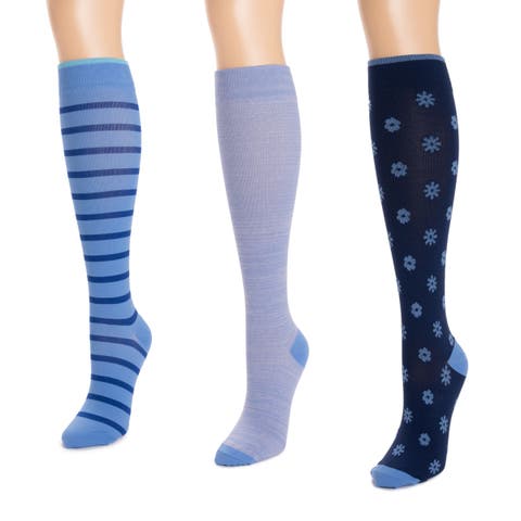 Nylon Compression Socks 2 Pair Pack Wide Size