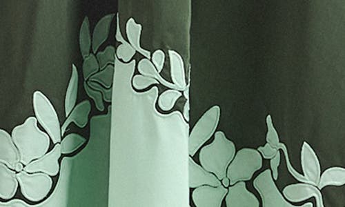 Derek Lam 10 Crosby Nara Placed Floral Appliqué Poplin Dress In Green