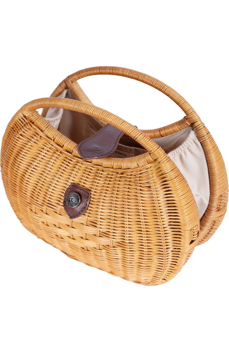 Jelavu Artemis Half Moon Rattan Hand Bag, Alternate, color, Natural