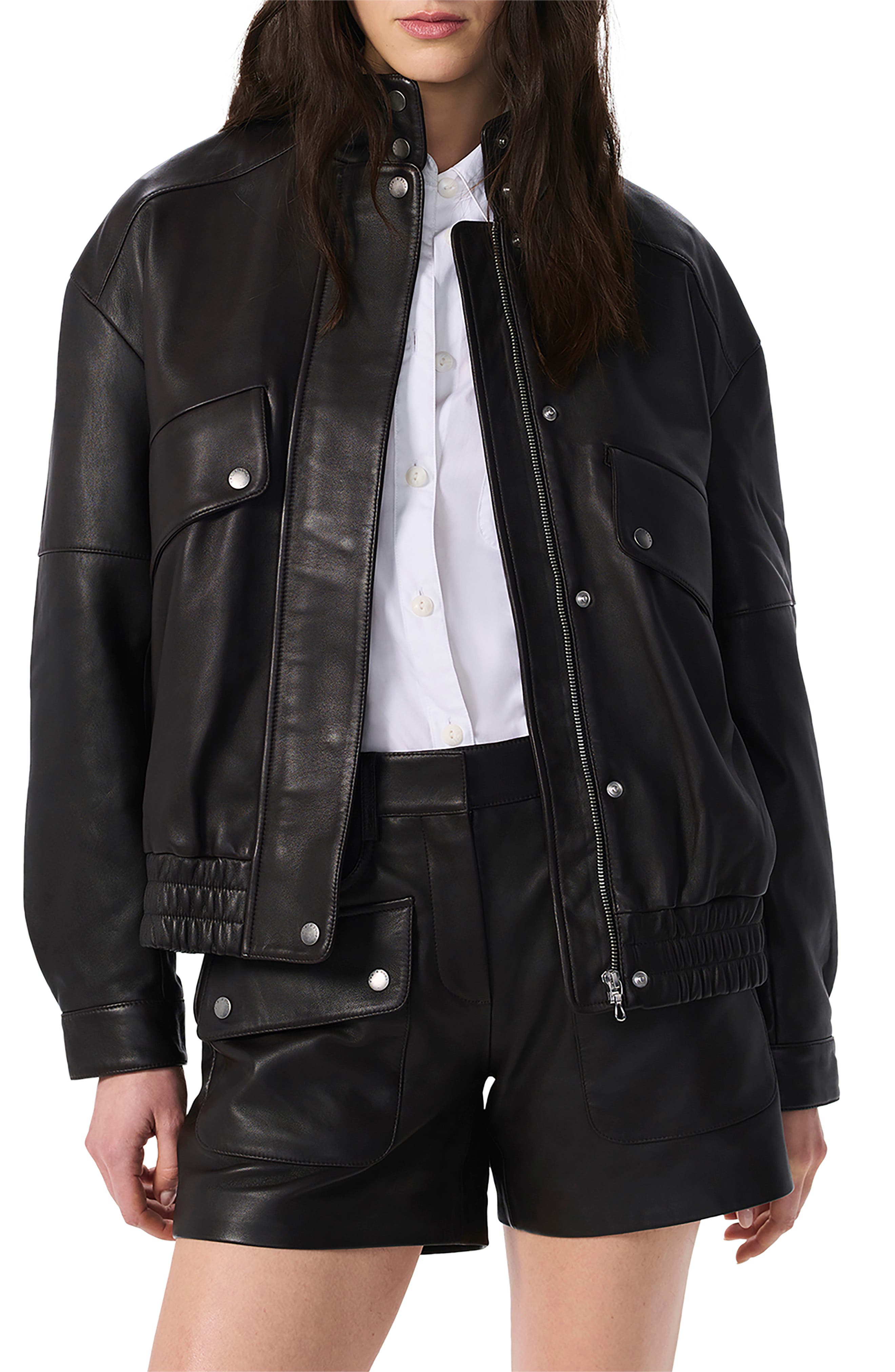 rag & bone Aria Leather Bomber Jacket