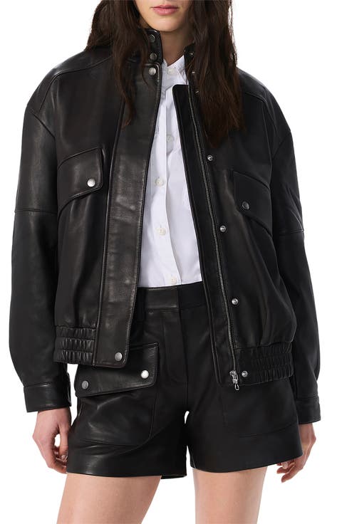 Aria Leather Bomber Jacket