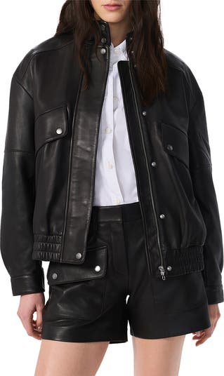 rag bone Aria Leather Bomber Jacket Nordstromrack