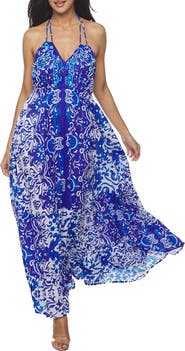 RANEES Halter Tie Maxi Dress