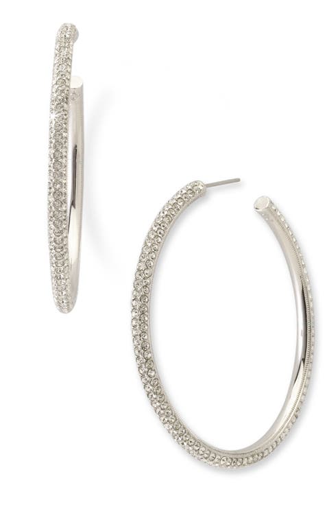Large Pavé Crystal Hoop Earrings