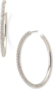 Nadri Large Pavé Crystal Hoop Earrings