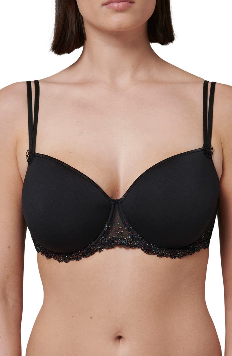 Simone Perele Delice 3D Molded Underwire Demi Bra, Main, color, Gem Black