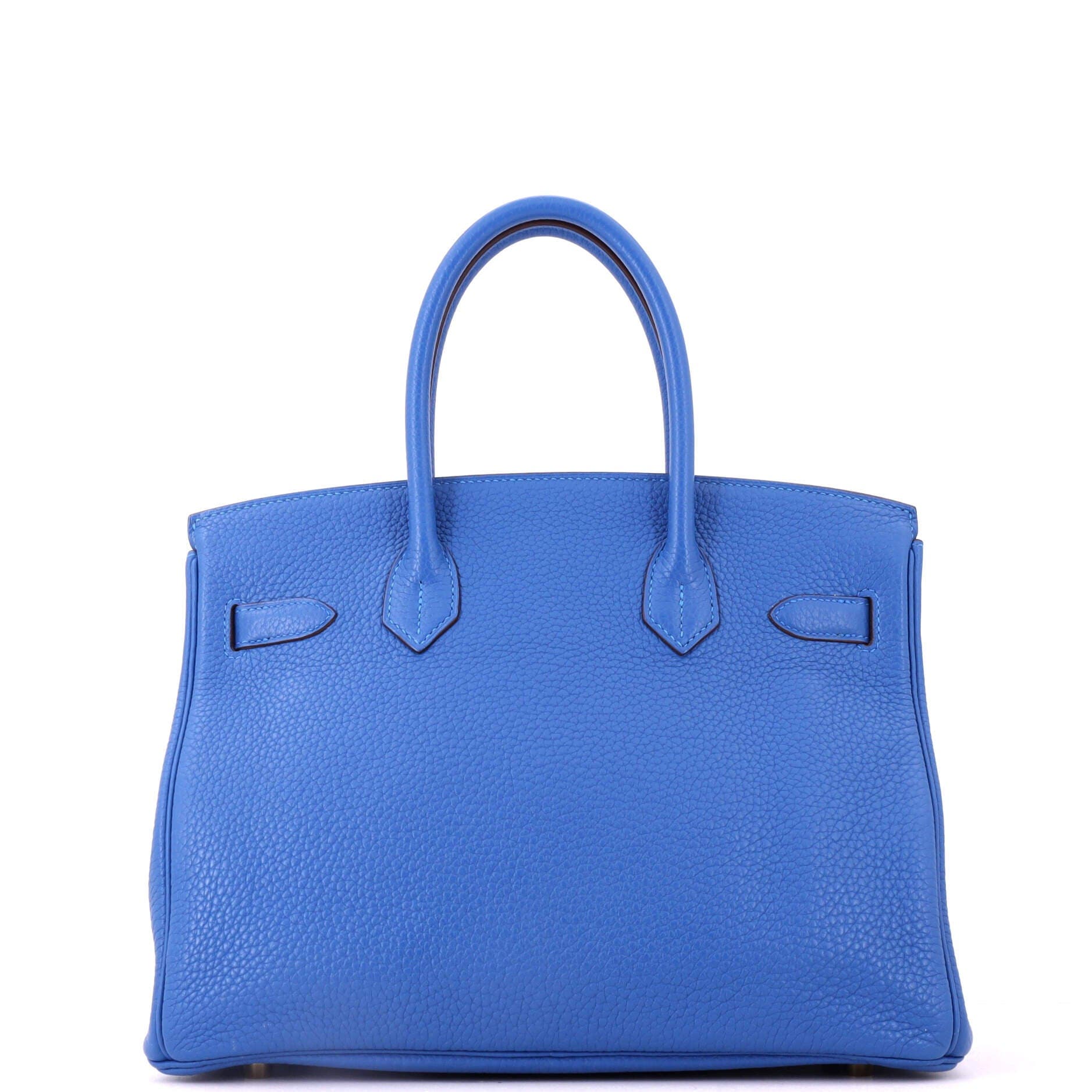 Birkin Handbag Blue Clemence with Gold Hardware 30, Alternate, color, Blue