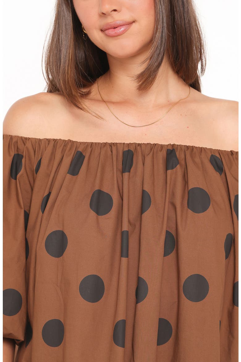 Eddie Polka Dot Minidress, Alternate, color, BROWN POLKA DOT