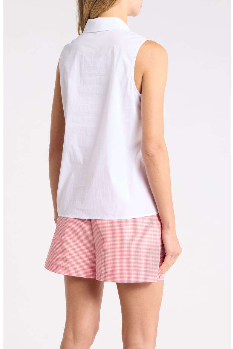 Sleeveless Poplin Polo, Alternate, color, NEW WHITE