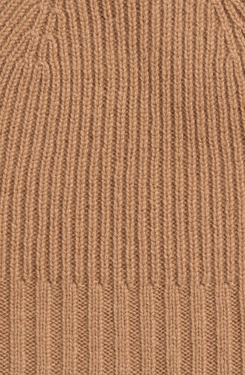 Nordstrom Rib Cashmere Beanie, Alternate, color, Tan Tannin