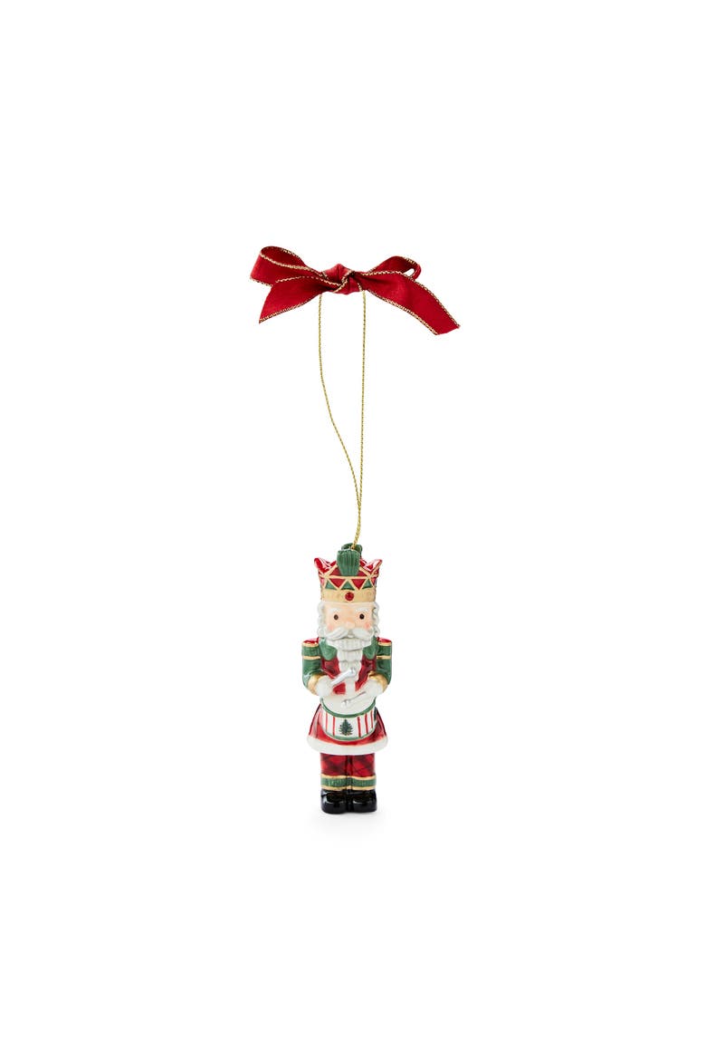 Christmas Tree Nutcracker Tartan & Green Ornament, Main, color, Multi
