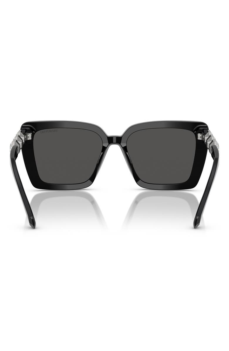 Swarovski 55mm Square Sunglasses, Alternate, color, Black