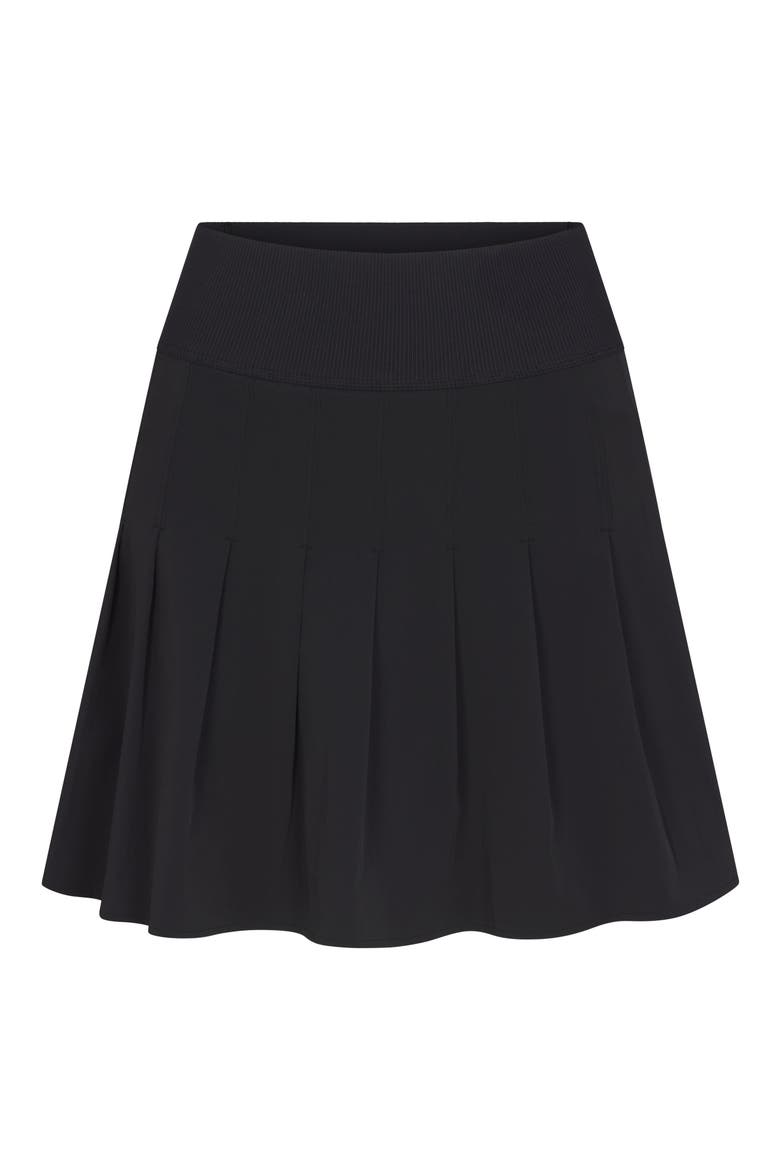 Serena Pleated Performance Skort, Alternate, color, BLACK