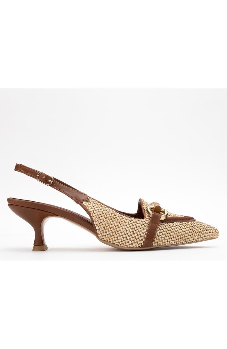 Prologue Shoes Osca Pointed Toe Buckled Slingback Pump, Alternate, color, Cognac