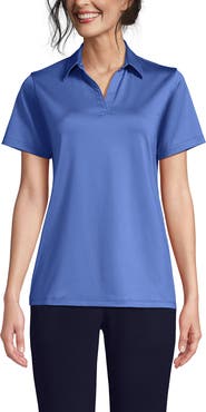 Lands' End Short Sleeve Rapid Dry Sport Neck Polo Shirt