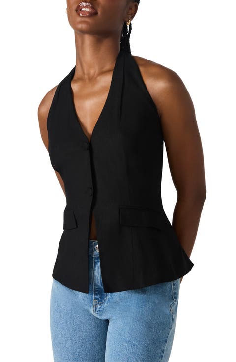 Brielle Linen Blend Halter Vest
