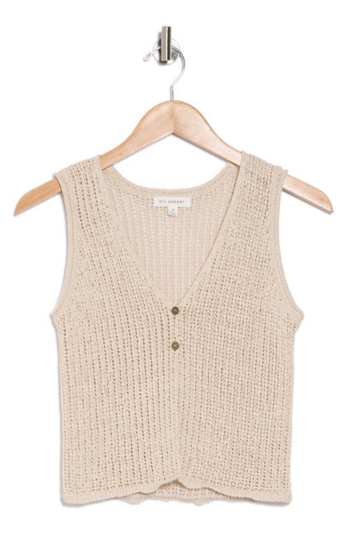 BLU PEPPER BLU PEPPER BUTTON FRONT KNIT SLEEVELESS TOP